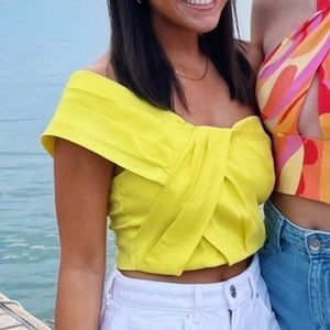 Yellow XS Zara one shoulder crop top